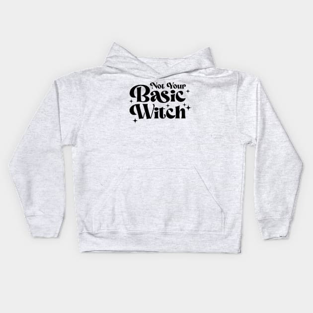 Not Your Basic Witch Kids Hoodie by Happii Pink